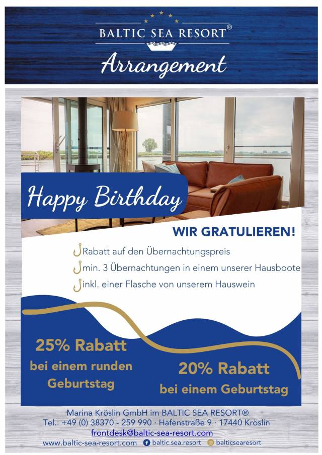 Happy Birthday *Vorteil* sichern - BALTIC SEA RESORT®